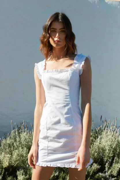 Women De La Vali Bandana White Mini Dress