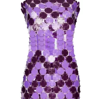 Women Annie's Archive 1969 'Barbarella!' Purple Mini Disc Dress.