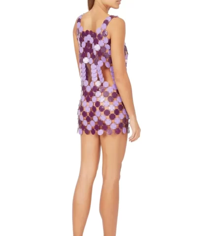 Women Annie's Archive 1969 'Barbarella!' Purple Mini Disc Dress.