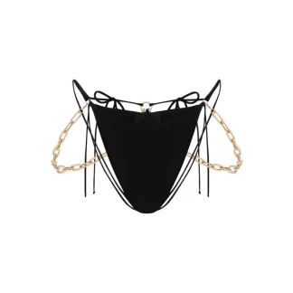 Women Dilara Findikoglu Belly Dance Bikini Bottom- Black