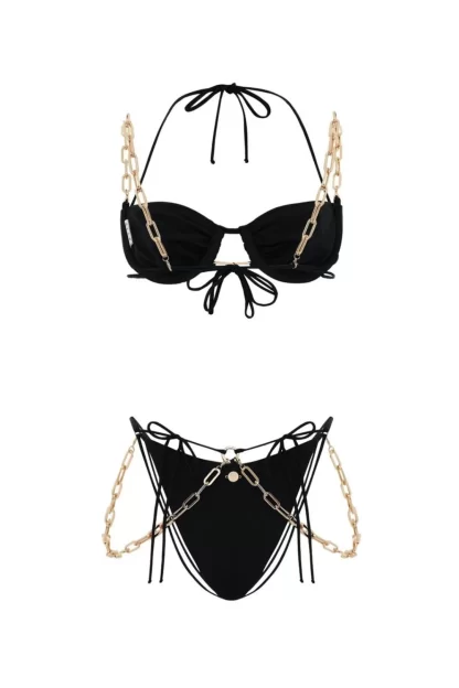 Women Dilara Findikoglu Belly Dance Bikini Top- Black