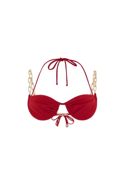 Women Dilara Findikoglu Belly Dance Bikini Top- Red