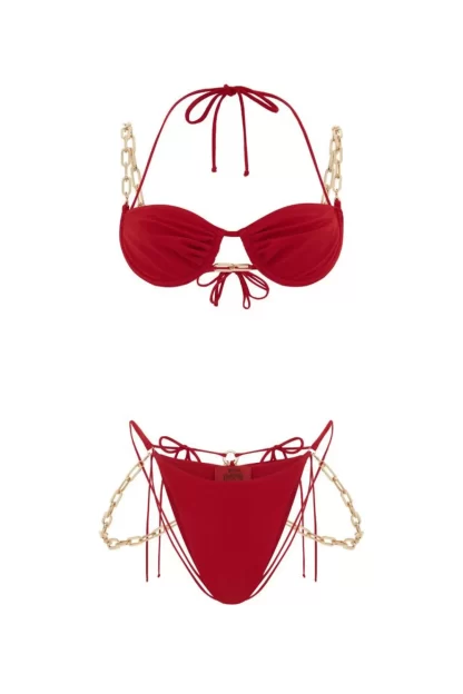 Women Dilara Findikoglu Belly Dance Bikini Top- Red