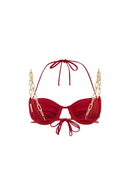Women Dilara Findikoglu Belly Dance Bikini Top- Red