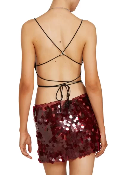 Women Area Black Crystal Butterfly Top