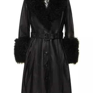 Women Saks Potts Black Foxy Shearling Coat