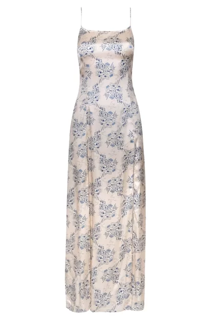 Women Kim Shui Blue Chinoiserie Silk Gown