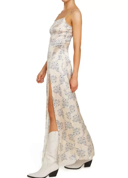 Women Kim Shui Blue Chinoiserie Silk Gown