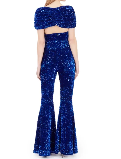 Women Richard Quinn Blue Off The Shoulder Jumpsuit