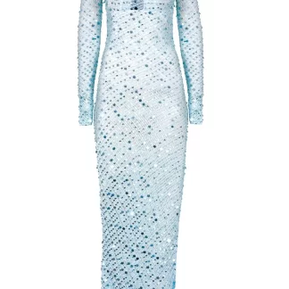 Women Coperni Blue Sequin Maxi Dress