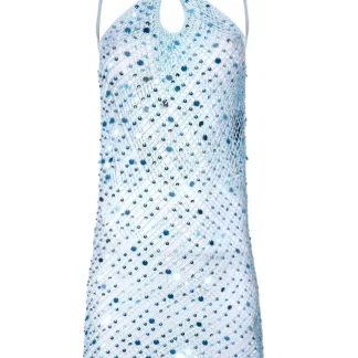 Women Coperni Blue Sequin Mini Dress