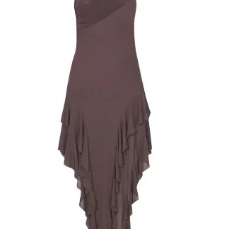 Women Kim Shui Brown Ruffle Dress