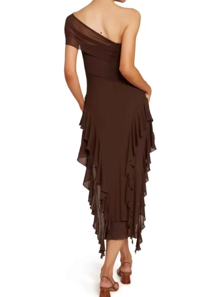 Women Kim Shui Brown Ruffle Dress