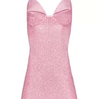 Women Area Candy Rose Crystal Embellished Mini Dress