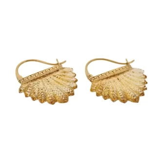 Women Jade Jagger Jewellery Citrine Feather Earrings