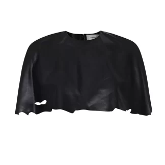 Women Coperni Cropped Leather Cape