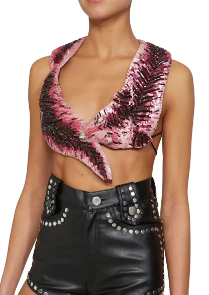 Women Area Crystal Fox Top