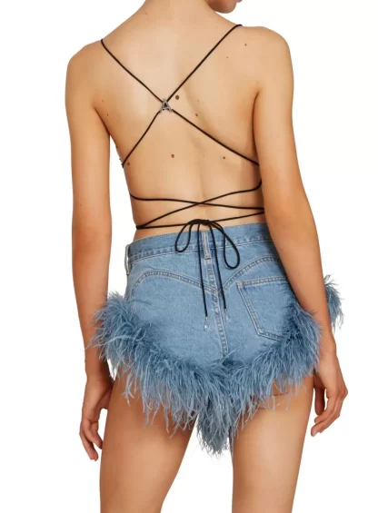 Women Area Crystal Pailette Butterfly Top