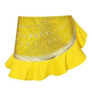 Women Area Crystal Watermelon Ruffle Skirt