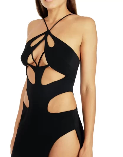 Women Monot Cut-Out Halterback Dress