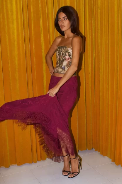 Women Conner Ives Demi Couture Piano Shawl Maxi Skirt