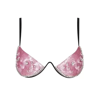 Women Area Embroidered Crystal Paillette Watermelon Bra