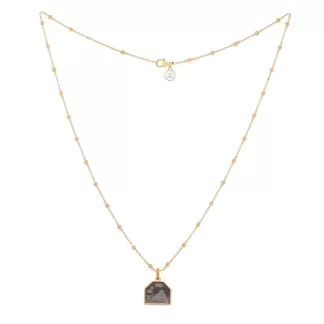 Women Annie's x Jade Jagger Es Vedra Carved Stone Charm Necklace, Gold Vermeil