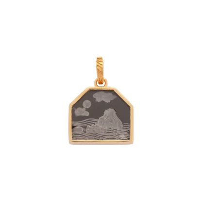 Women Annie's x Jade Jagger Es Vedra Carved Stone Charm Necklace, Gold Vermeil