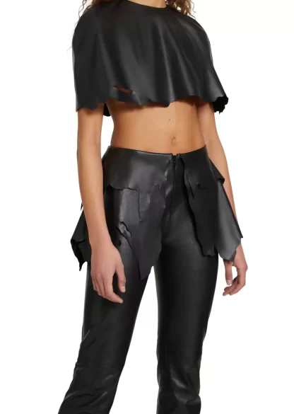 Women Coperni Flap Leather Pants