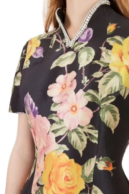 Women Richard Quinn Floral High Neck Gown