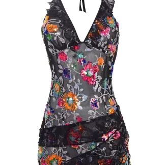 Women Kim Shui Floral Sequin Ruffle Mini Dress