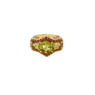 Women Hannah Warner Green Goddess Cocktail Ring