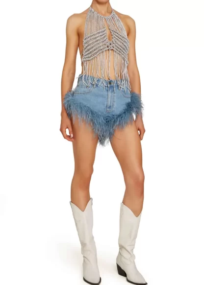 Women Giuseppe Di Morabito Halterneck Crochet-Chain Top