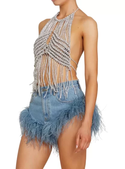 Women Giuseppe Di Morabito Halterneck Crochet-Chain Top