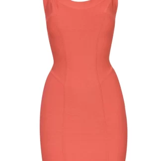 Women Annie's Archive Herve Leger Orange Bodycon Mini Dress