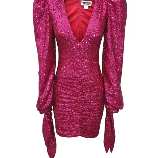 Women Christian Cowan Hot Pink Sequin Dress