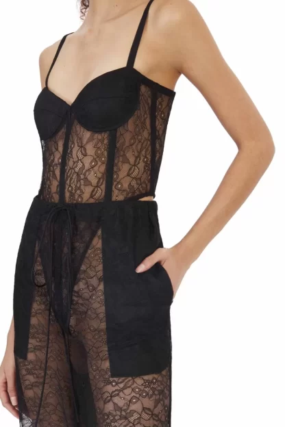 Women Laquan Smith Lace Lounge Pants