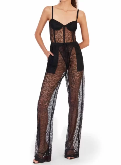 Women Laquan Smith Lace Lounge Pants