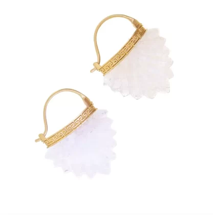 Women Jade Jagger Jewellery Moonstone Feather Earrings
