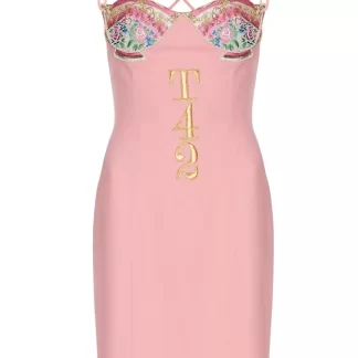 Women Annie's Archive 1991 Moschino Couture Pastel Pink 'Tea 4 2' Bodycon Dress.