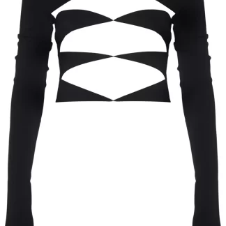 Women Monot Off Shoulder Cut-Out Glove Top