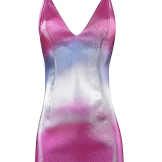 Women Area Ombre Crystal Mini Dress