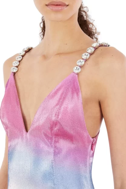 Women Area Ombre Crystal Mini Dress