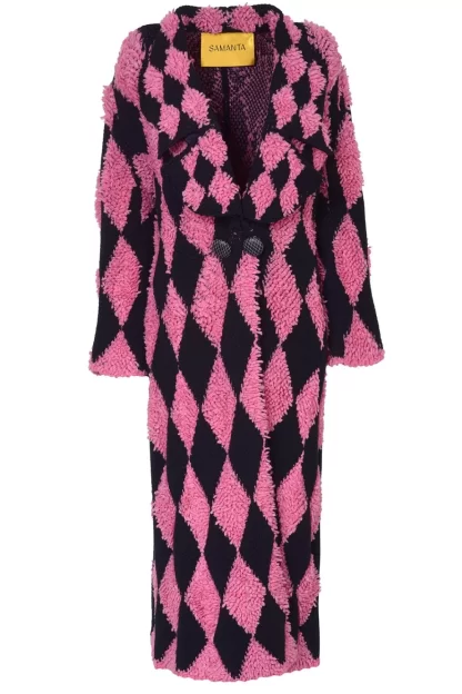 Women Samanta Virginio Pink & Blue Marchesa Coat
