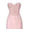 Women Kim Shui Pink Lace Up Pailette Mini Dress