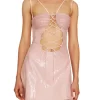Women Kim Shui Pink Lace Up Pailette Mini Dress
