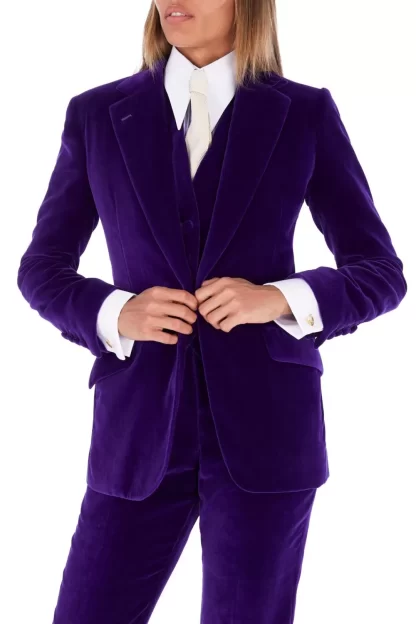 Women Mark Powell Purple Velvet Jacket