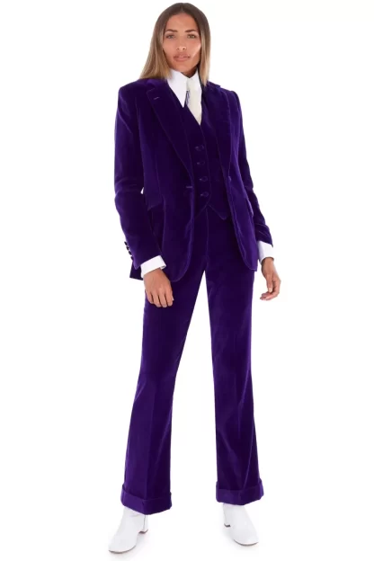 Women Mark Powell Purple Velvet Jacket