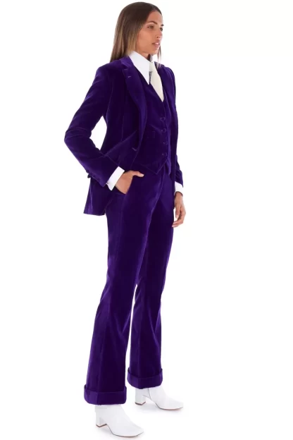 Women Mark Powell Purple Velvet Jacket