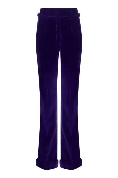 Women Mark Powell Purple Velvet Trousers